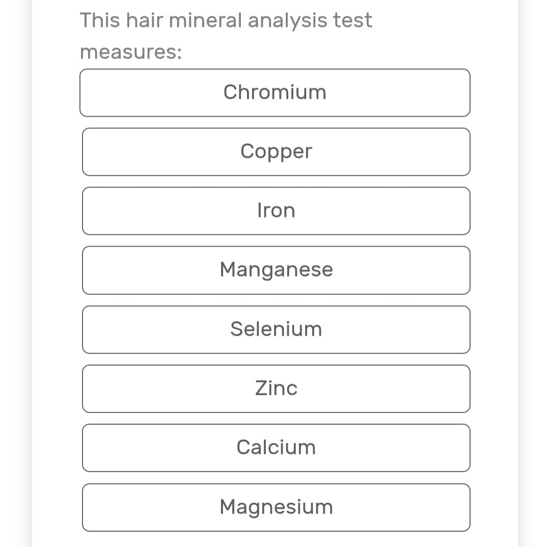 Hair Tissue Mineral Analysis testing